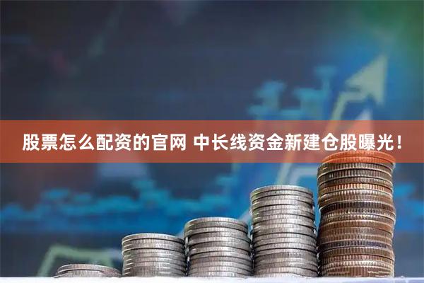 股票怎么配资的官网 中长线资金新建仓股曝光！