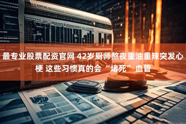 最专业股票配资官网 42岁厨师熬夜重油重辣突发心梗 这些习惯真的会 “堵死” 血管